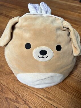 Squishmallows Tan & Cream Plush Dog Toy with Bunny Ears